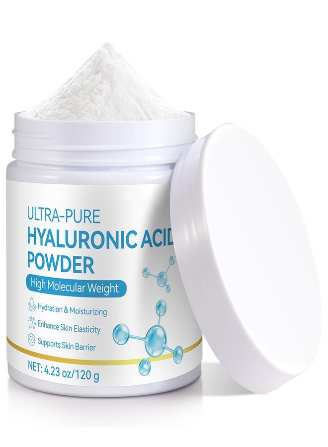 IFUDOIT Hyaluronic Acid Powder for Skin & Face 4.23 Oz, Dual-Molecular-Weight Formula, Deep Hydration, Anti-Aging, Improves Skin Texture & Firmness, Ideal for DIY Serums, Mask, Creams - Image 1